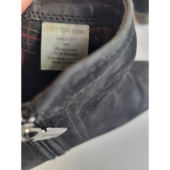 Blondo Valli B4935 Black Suede Waterproof Side Zip Ankle Booties Women's Size 9M - Picture 6 of 12